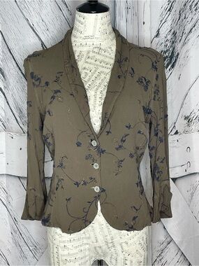 Vintage Ghost of England Brown Embroidered Jacket Size S (Runs Small)